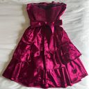 Entro Satin Strapless Ruffle Tiered Mini Dress Photo 4