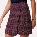 The Loft  Burgundy Diamond Tweed Button Wrap Skirt Photo 0