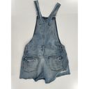 American Eagle  Bib Overall Shorts Sz S Distressed Blue Denim Shortalls 4”’inseam Photo 5