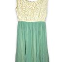 Freeway Apparel Freeway Cream Rose Lace Top with Mint Green Tulle Dress Small Photo 0