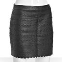 Leifsdottir Scalloped Leather Mini Skirt Black EUC Size 2 Photo 0