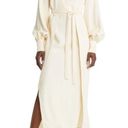 Alexis  Ivory Shey Satin Side Slits Crepe Style V-Neckline Dress size S Photo 3