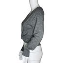 JOA  Sweater Womens Medium Gray Twist Front Cropped Basic Neutral Minimalist Photo 2