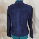 Anne Klein  Blue Suede Leather Jacket - Size Small Photo 3