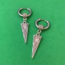 925 Silver Plated Geometric Triangle Dangle Drop Earrings for Men Women Photo 3