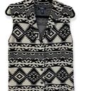 CHAPS  Black White Southwestern Patterned Vest M Photo 0