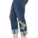 NYDJ NWT  Marilyn Straight Ankle Cuffed Jeans /Gold Appliqué Blue Size 18W Photo 0