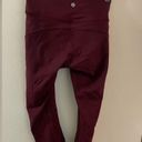 Lululemon Maroon burgundy  crop activewear leggings Photo 4