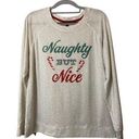 Jaclyn Intimates  Christmas Naughty but Nice‎ soft leisure shirt grey pj top Sz M Photo 0