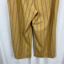 J.Jill  Dark Yellow Stripe Emelie Linen Stretch Wide Leg Cropped Pants Sz.L Photo 10