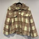 Stoosh Pink fuzzy plaid boutique zip up jacket Photo 0