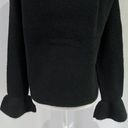 VERO MODA New  Ruffle Cuff Sweater Long Sleeve V-Neck Pullover Black Photo 9