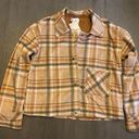 Womens Flannel Coat Tan Size M Photo 0