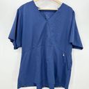 Vera Bradley  Blue V Neck Short Sleeve Scrub Top Shirt Hospital Women Size 2X Photo 0