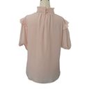 Tommy Hilfiger  Short Sleeve Chiffon Ruffle Blouse Womens Size Medium M Softcore Photo 2