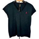 Polo Women's |  Ralph Lauren | Black Short Sleeve V-Neck Basic T-Shirt Tee Top Photo 0