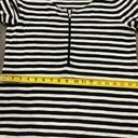 J.Crew  Size M Black & Shirt Striped Long Sleeve Midi Dress Women's Zip Front Photo 6