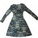 Cynthia Rowley  Green  Blue Black Zebra Print Wrap Dress Size Small Photo 1