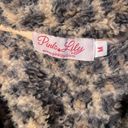 Pink Lily Leopard Print Sherpa Quarter Zip Pullover Photo 1