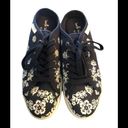 Coldwater Creek  Walk With Me Navy Floral Lace-Up Sneaker Slide Size 9.5M Summer Photo 1