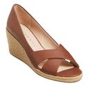 Jack Rogers Jack Rodgers Palmer Leather Criss Cross Mocha Espadrille Wedge Sandal NWT Photo 0