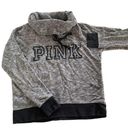 Victorias Secret PINK Sweatshirt Women Small Grey Cowl Neck Knit Pullover Cotton Gray Photo 0