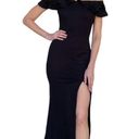 Elliatt  Raja Ruffle Sleeve High Slit Dress in Black Size X-Large Photo 9