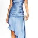 Cinq à Sept NEW NWT Cinq A Sept Eliza Strapless Asymmetrical Midi Dress In Deja Blue Photo 0