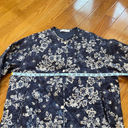 Mango  Printed Quilted Cotton Jacket Floral print Blue White Sz M/L Photo 10