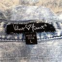 Velvet Heart  Acid Wash Tencel Chambray Denim Button Up Shirt Women’s Size Large Photo 8