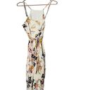 Wish  Wild Flower Mid Tie Waist Adjustable Straps Midi Vacay Dress Size Small Photo 4