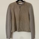 Tory Burch  Ovine tan suede front sweater sleeve jacket XL Photo 1