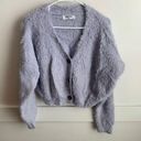 Double Zero  Lavender Fuzzy Long Sleeve Cardigan Photo 0