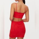 Pretty Little Thing Red Faux Suede Two Piece Skirt Set Photo 1