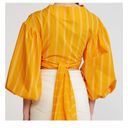 Wyatt ACLER  Puff Sleeve Wrap Blouse Top in Orange. Size 2 Photo 1