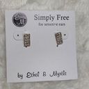 The Bar Ethel & Myrtle Simply Free Gold Tone Rhinestone Stud Pierced Earrings Photo 0