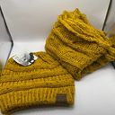 infinity NWT C.C Cable Knit Beanie Messy Bun/Ponytail Confetti Hat &  Scarf Set Photo 0