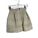 Ginger G  Womens Mini Skirt Sequin Pleated Cream Size 12 Photo 3