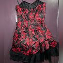 Masquerade  - Strapless Red Floral Formal/Cocktail Dress  w/ Tulle Skirt - NWT Photo 1