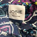 Natori Josie  Festive Blue Ruffle Patterned One Shoulder Fitted Dress Photo 2