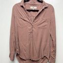 Thread and Supply  1/2 Button Long Sleeve Women's Shirt Size Medium Photo 0