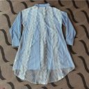 CQ by CQ  Button Up Lace Back Striped Long Sleeve Collar Shirt Midi Dress Large Photo 4