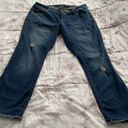 Torrid Denim Dark Wash Lightly Distressed Bootcut Raw Hem Jeans, size 12 Photo 5