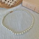 American Vintage Vintage “Sappho” White Pearl Marquis Necklace Gold Tone Fishhook Classic Femme Photo 10