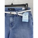 Lee Riders  Jeans Capri Mid Rise Size 6 with White Belt Medium Wash Photo 1