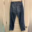 American Eagle Stretch Ripped Mom Jeans Size 8 Extra Long Dark Washed Photo 2