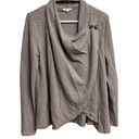 Maurice's  Solid Gray Front Button Asymmetrical Cardigan Size Large NWT Photo 2