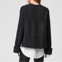 ALLSAINTS  Kalk Gray Layered-Look Sweater Cropped Cable Knit Women’s Size S Photo 2