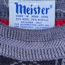 David Meister Vintage 90s  Striped Wool Crewneck Sweater Photo 6