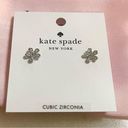 Kate Spade New!  Gleaming Gardenia Flower Studs Clear/Silver Photo 0